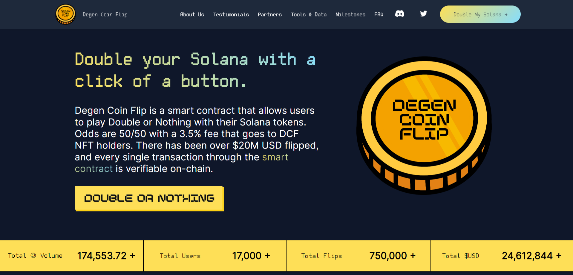 About Degen Coin Flip Website